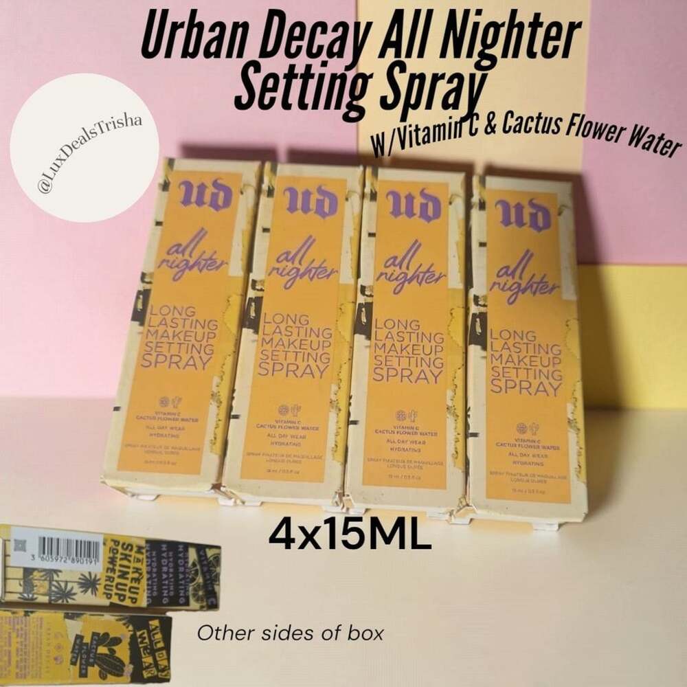 Urban Decay All Nighter Setting Spray w/ Vitamin C & Cactus Flower Water 4x15ml